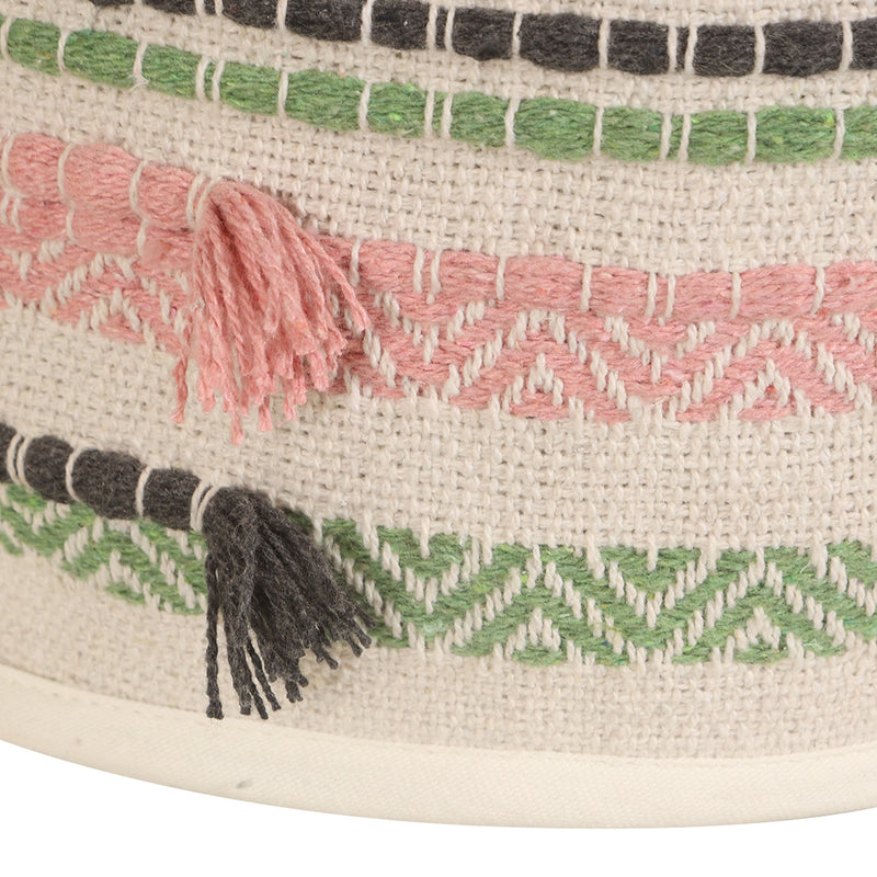 Multi-coloured Striped Storage Basket