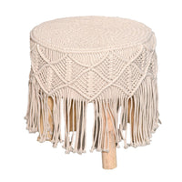 Macrame Stool Four legged - Sashaaworld