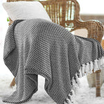 Chevron Sofa Throw with Tassels