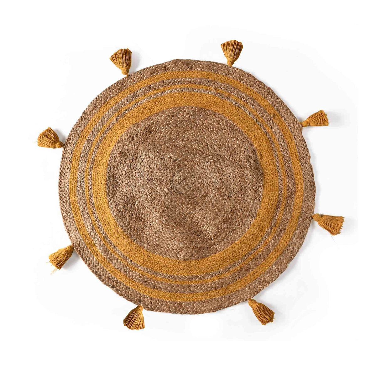 Round Jute Rug With Tassels