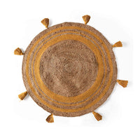 Round Jute Rug With Tassels- sashaaworld