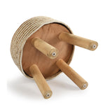Circle of Life Jute Stool- White