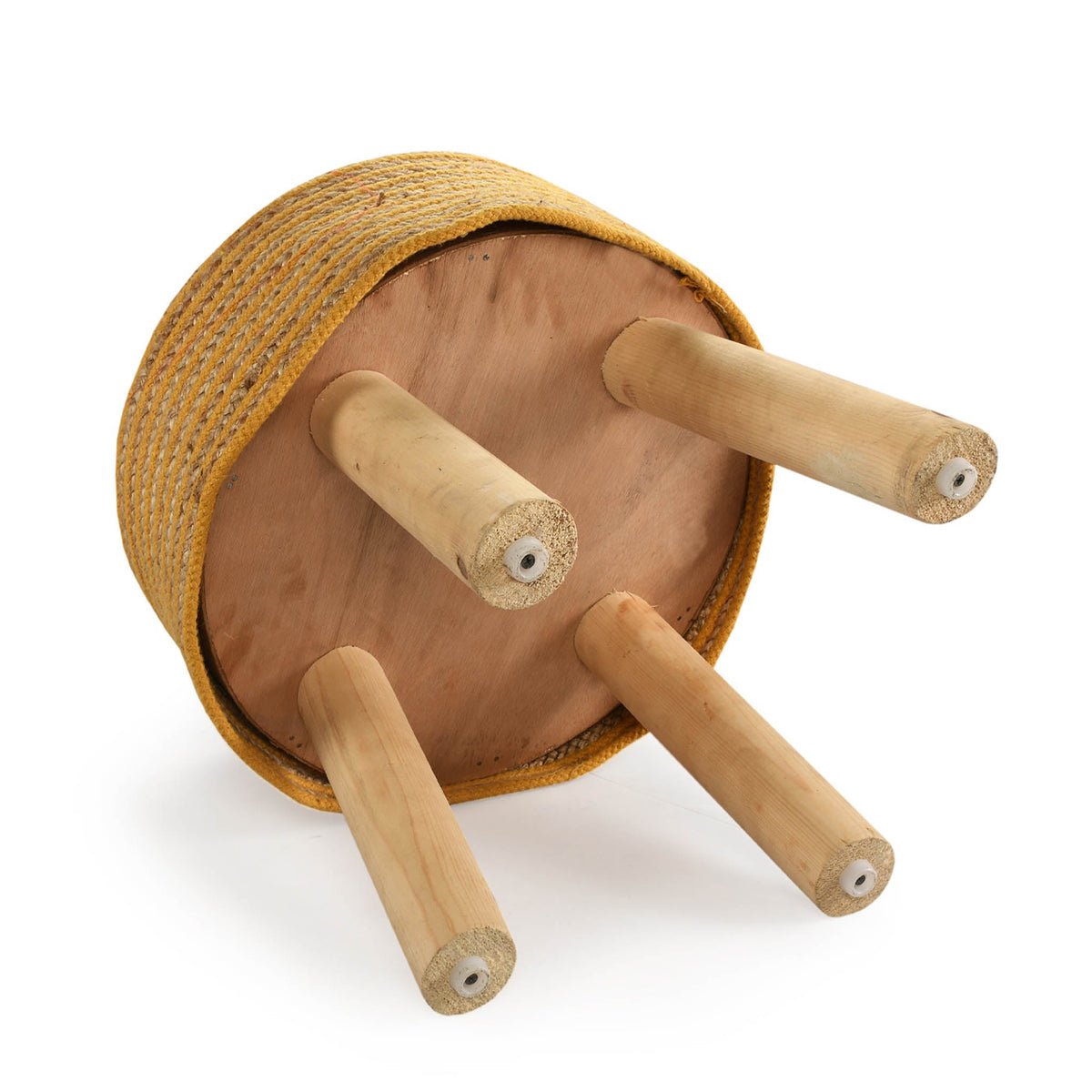 Circle of Life Jute Stool- Yellow