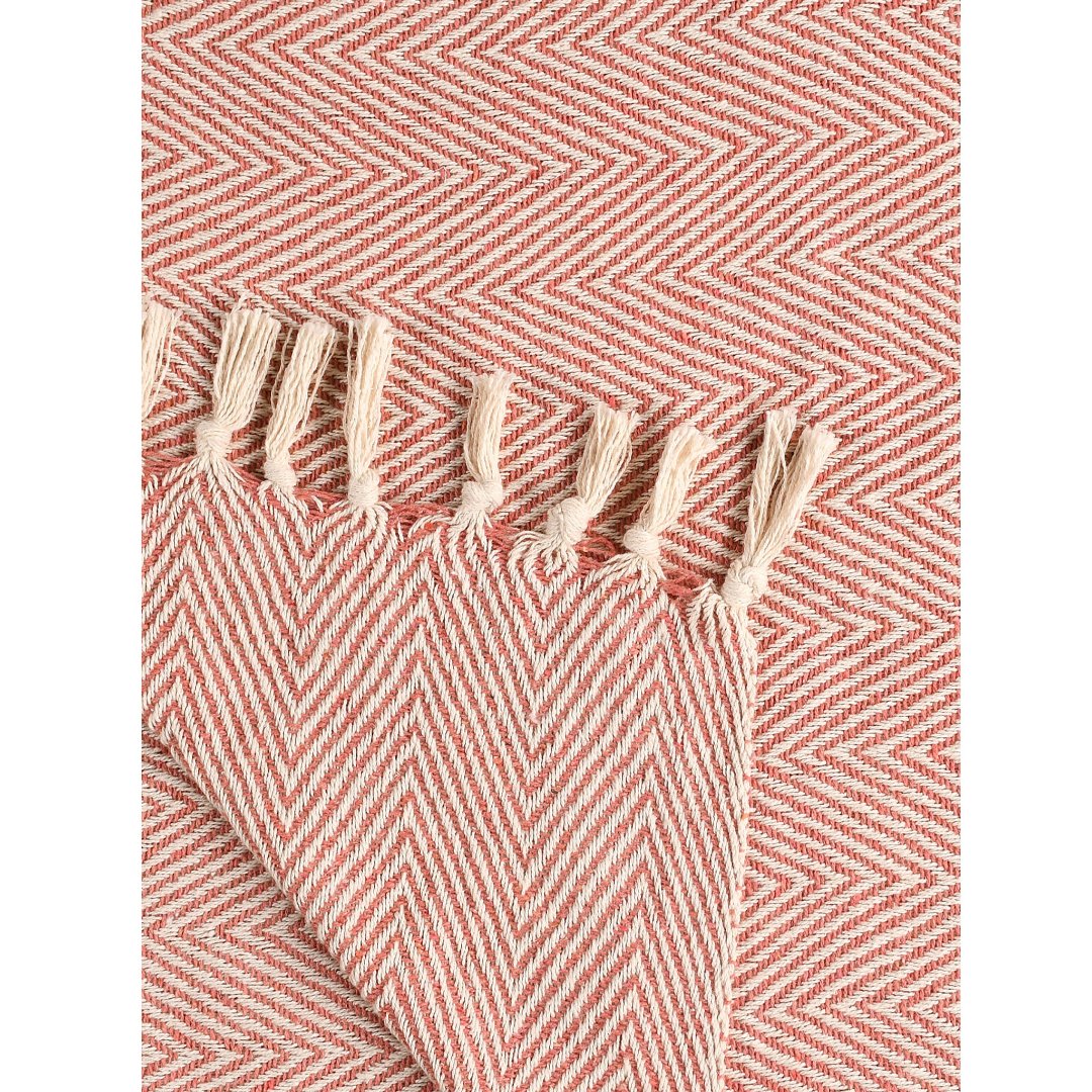 Spring-Hued Chevron Throw Blush Pink- sashaaworld