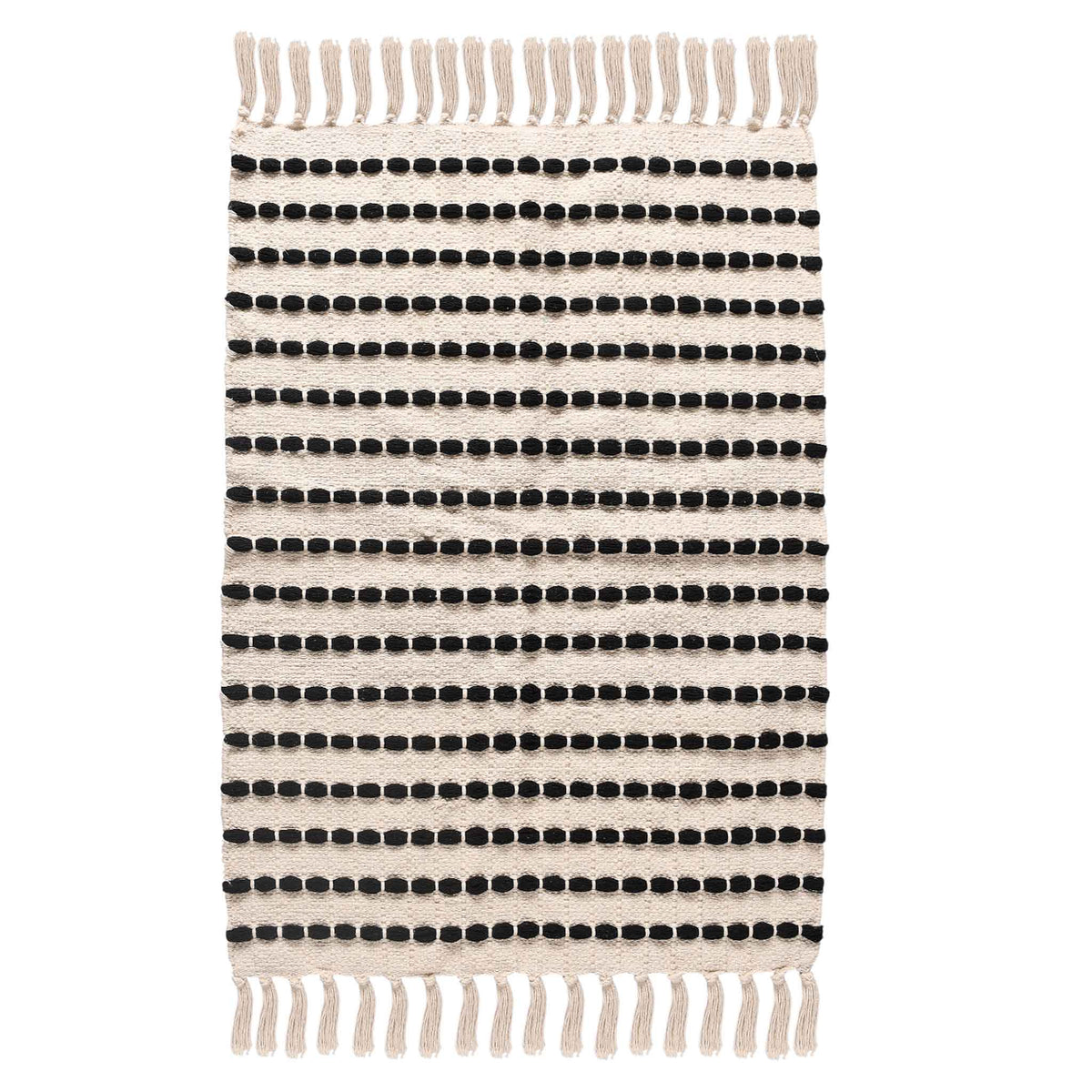 Black Striped Scatter Rug