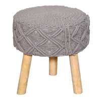 Grey Macrame stool - Sashaaworld