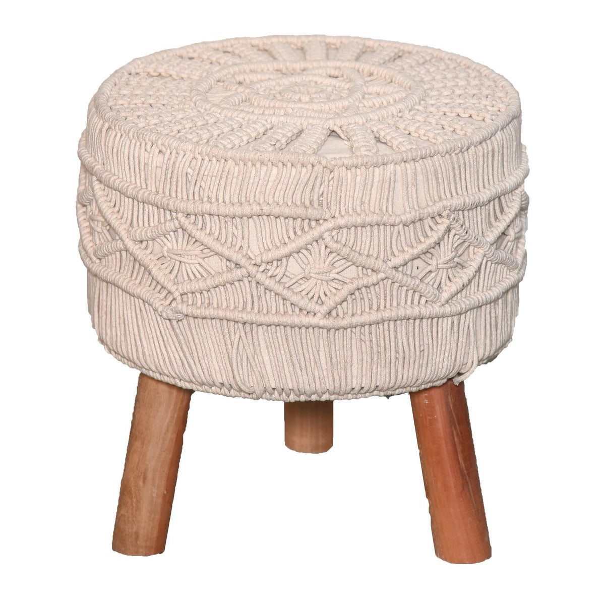 Natural Macrame Stool - Sashaaworld