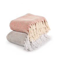 Spring-Hued Chevron Throw Grey- sashaaworld