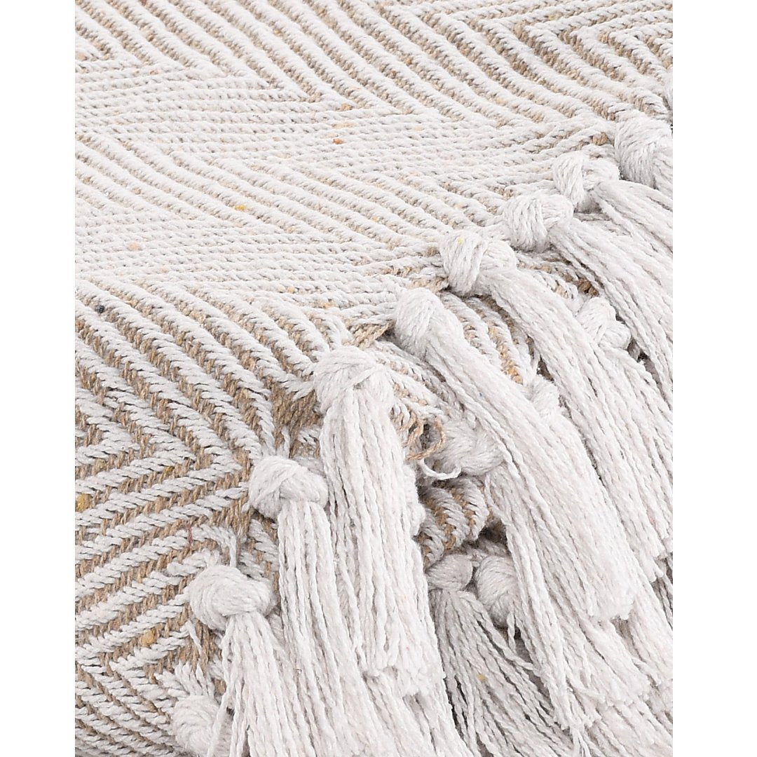 Spring-Hued Chevron Throw Grey- sashaaworld