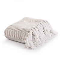 Spring-Hued Chevron Throw Grey- sashaaworld