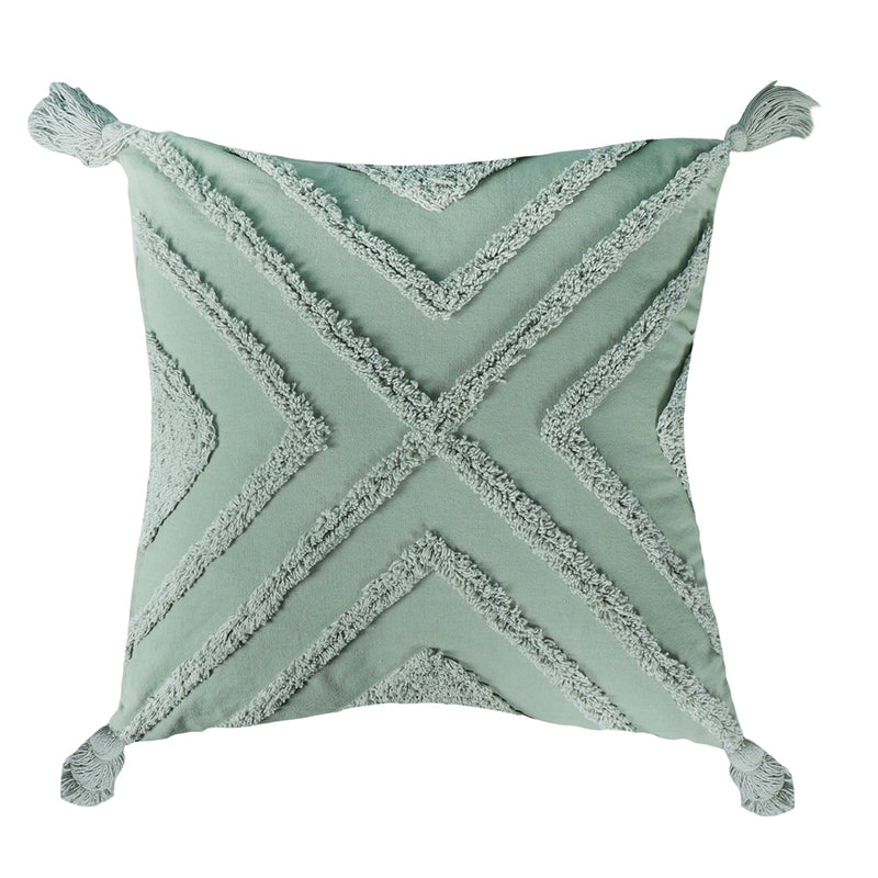 Green X-Tufted Cushion Cover
