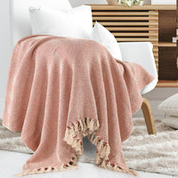 Spring-Hued Chevron Throw Blush Pink- sashaaworld