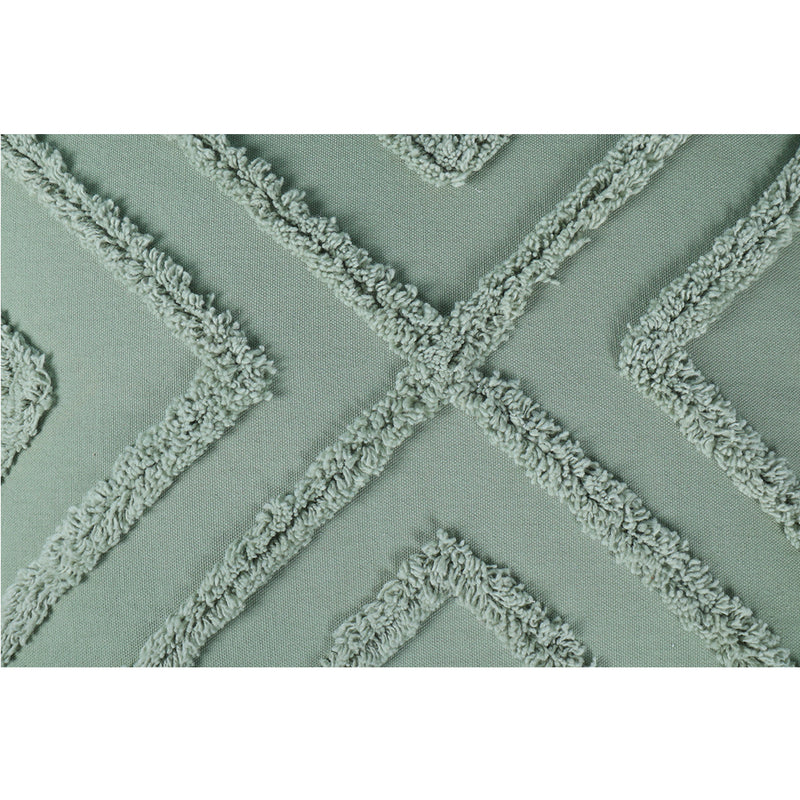 Green X-Tufted Cushion Cover