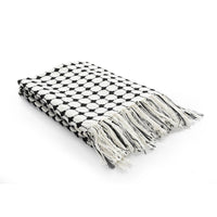 Cotton Printed Throw Bedcover Black & White