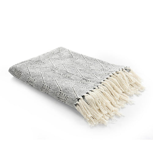 Zig Zag Cotton Throw Bedcover- sashaaworld