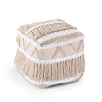 Beige Tasseled Ottoman