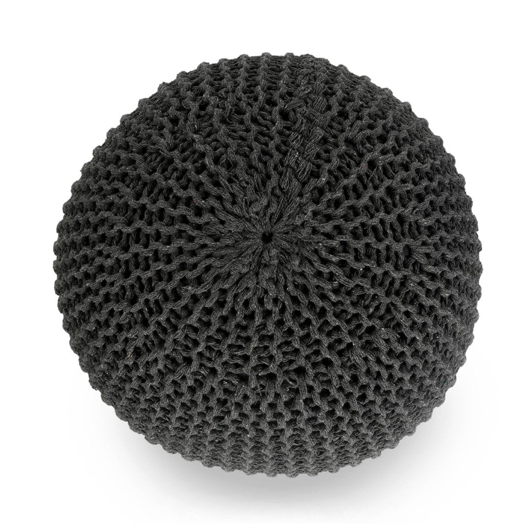 Knitted Pouf in Dark Grey