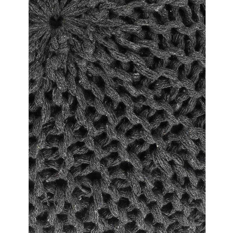 Knitted Pouf in Dark Grey