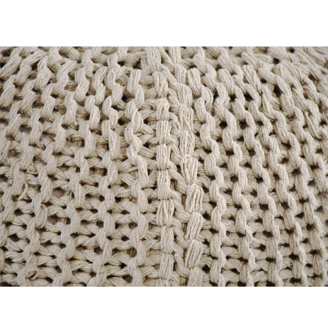 Knitted Pouf Cream