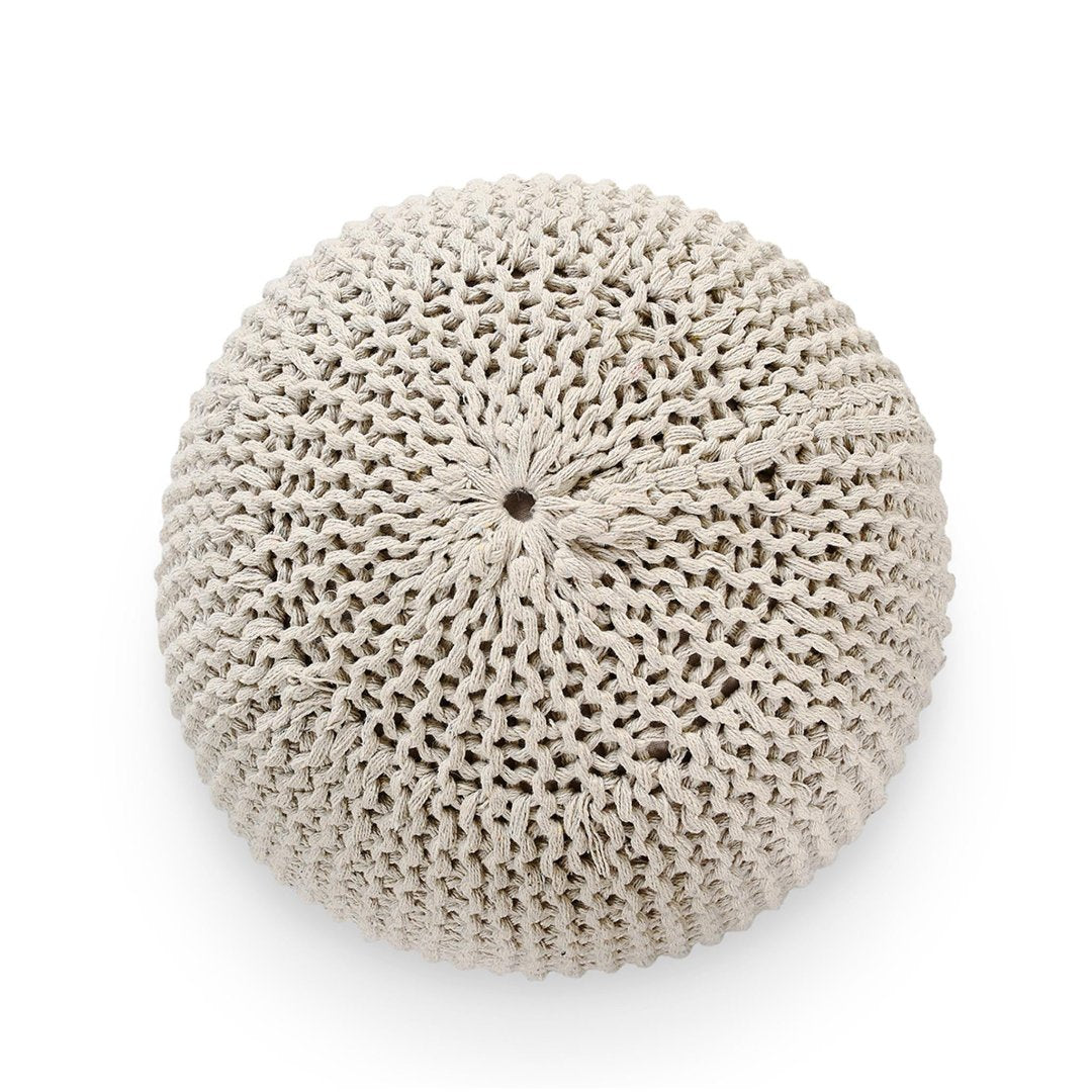 Knitted Pouf Cream - Sashaa World