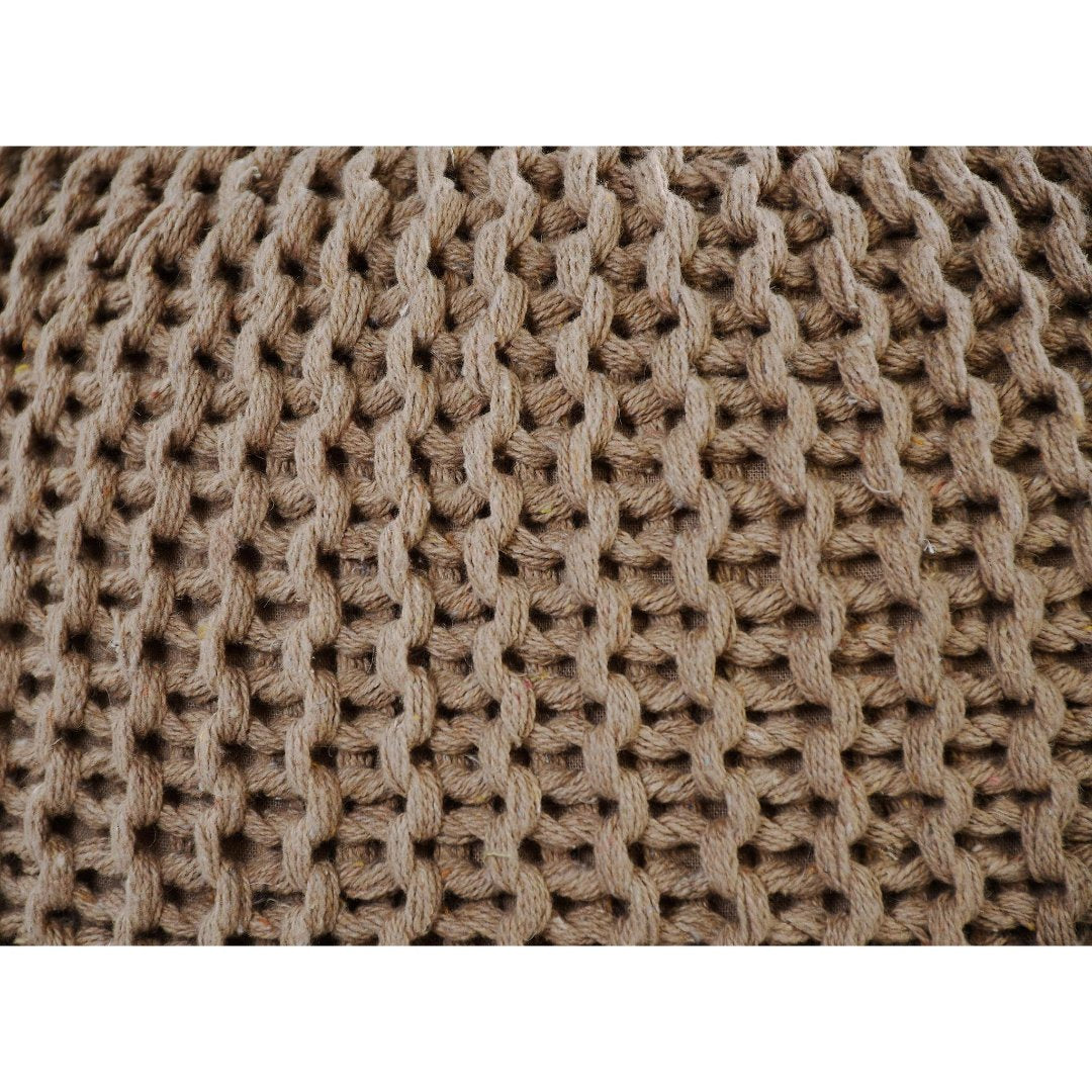 Knitted Pouf  Beige