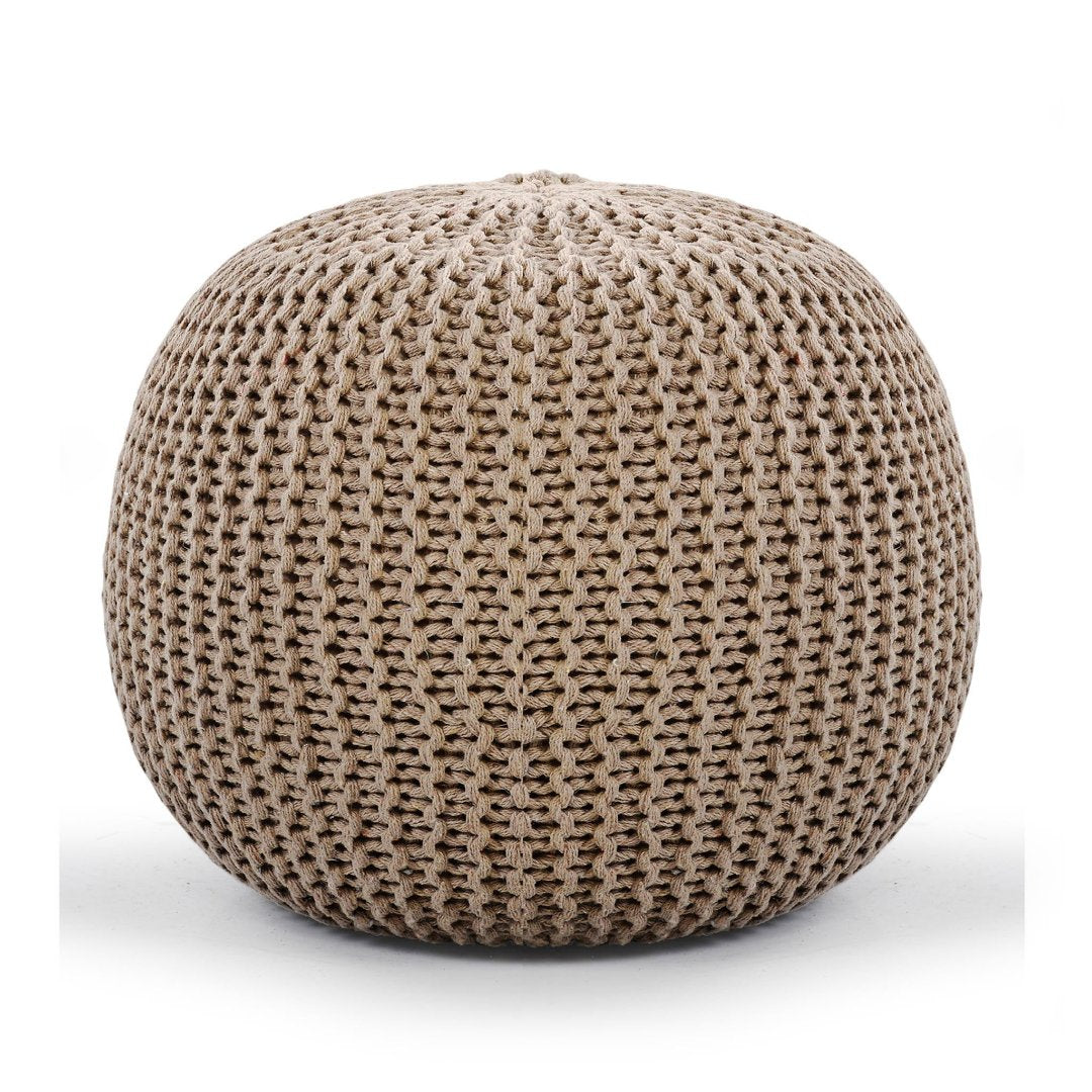 Knitted Pouf  Beige