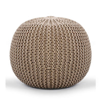 Knitted Pouf  Beige