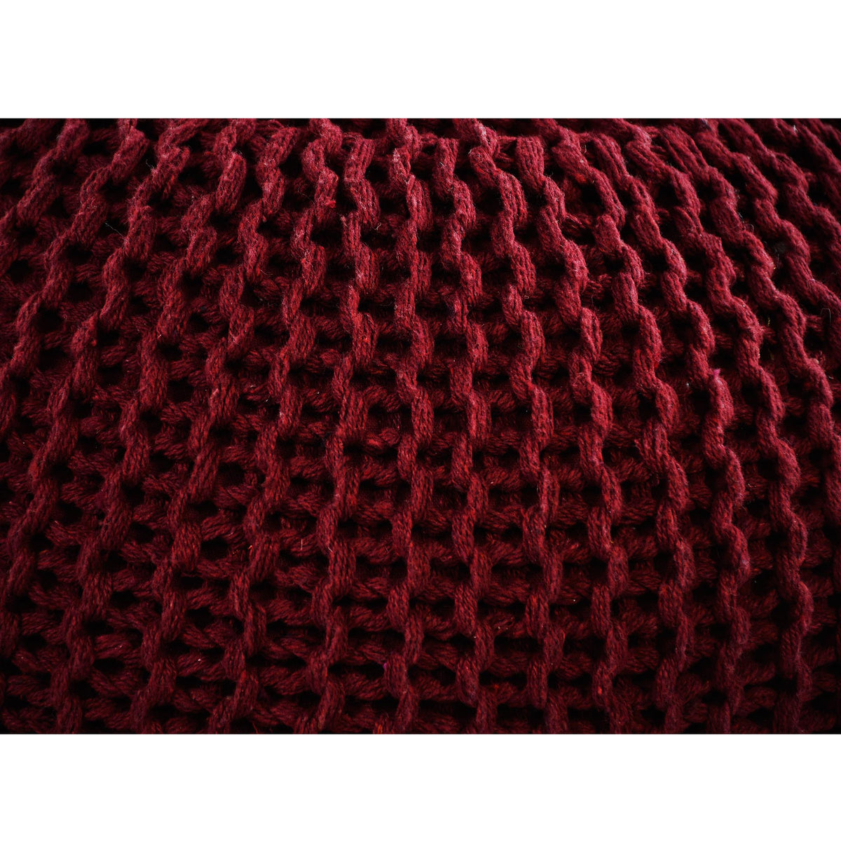 Wine Knitted Pouf