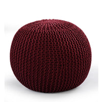Wine Knitted Pouf
