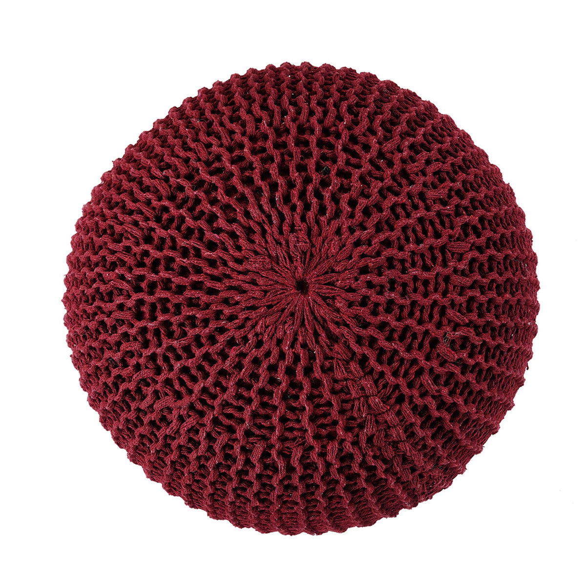 Wine Knitted Pouf