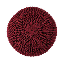 Wine Knitted Pouf
