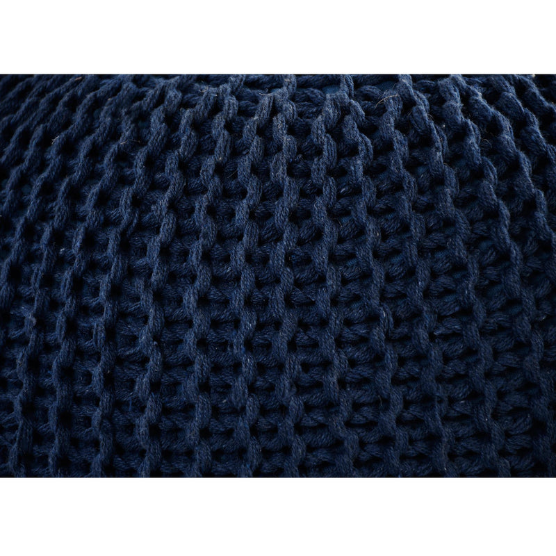 Knitted Pouf Blue