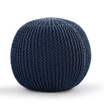 Knitted Pouf Blue