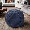 Knitted Pouf Blue