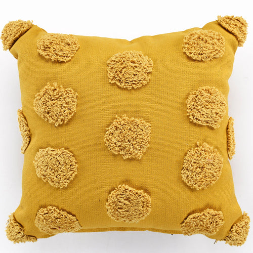 Gold Tufted Dots Cushion - Sashaaworld