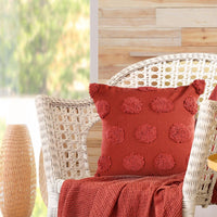 Coral Tufted Dots Cushion - Sashaaworld