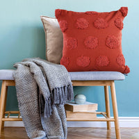 Coral Tufted Dots Cushion - Sashaaworld