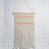 Natural Macrame Wooden Beads Wall Hanging - Sashaaworld