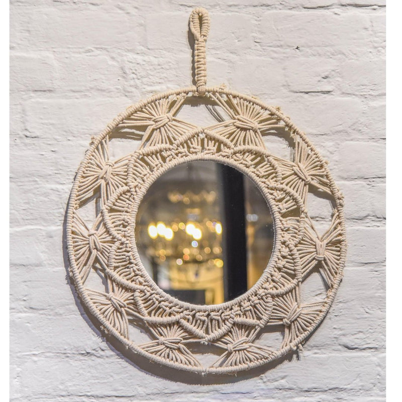 Macrame wall hanging with mirror - Sashaaworld