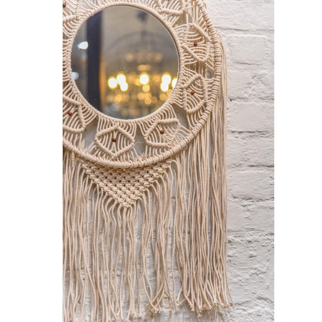 Macrame Wall hanging with mirror - Sashaaworld