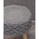 Grey Macrame stool - Sashaaworld