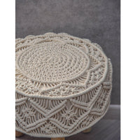 Natural Macramé Stool - Sashaaworld