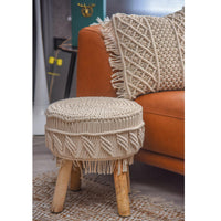 Natural Macramé Stool - Sashaaworld