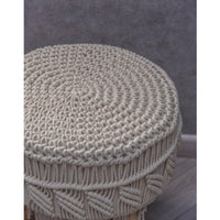 Natural Macramé Stool - Sashaaworld