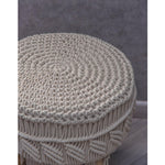 Natural Macramé Stool - Sashaaworld