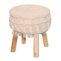 Natural Macramé Stool - Sashaaworld