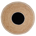 Sashaa Braided Jute Rug (Black circle and white border) - Sashaaworld