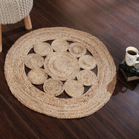 Sashaa Braided Jute Rug with circle pattern - Sashaaworld