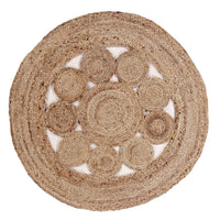 Sashaa Braided Jute Rug with circle pattern - Sashaaworld