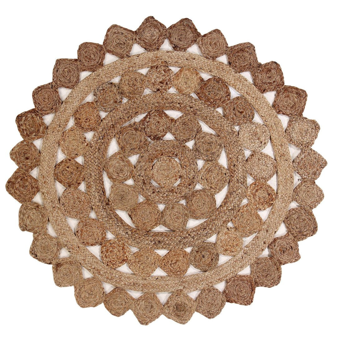 Sashaa Braided Jute Rug with diamond pattern - Sashaaworld